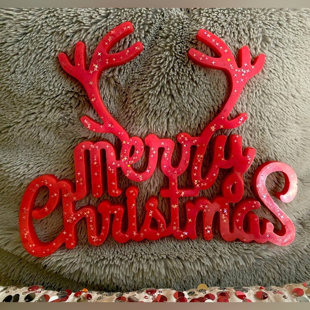Handmade Resin Merry Xmas Decor